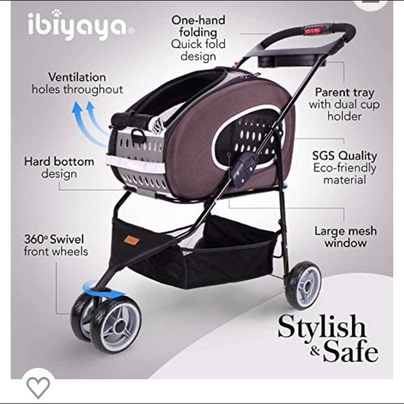 Ibiyaya 5 in 1 Pet Carrier w/BackPack Pet Carrier Stroller - Picture 4 of 5